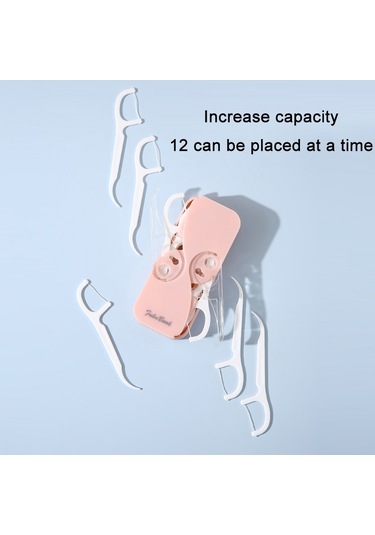 Sones Fukubook Taşınabilir Mini Otomatik Açılıp Kapanabilen Diş İpi Saklama Kutusu Diş İpi İle Pembe