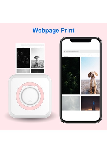 Yunboo Bluetooth İle Bağlanabilir Mini Isı Yazıcı - 58mm 203 Dpı, Kartuşsuz Siyah-beyaz Yazdırma, Not/resim/metin, 1000mah Pil + 11 Adet Kağıt, Siyah