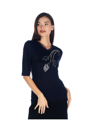 ekazak Kadın Lale/tulip Viskoz-lycra T-shirt Bluz 001