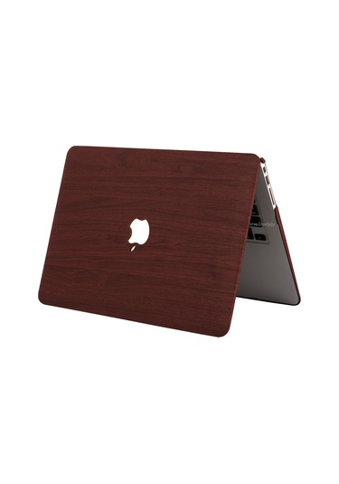 Macbook Air Kılıf 13 İnç Wood01 Eski Usb'li Model 2010-2017 A1369 A1466 İle Uyumlu Kahverengi