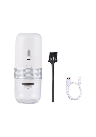 Ruicoo Taşınabilir Usb Şarjlı Elektrikli Kahve Değirmeni - 304 Paslanmaz Çelik Ve Seramik Öğütücü 250g Kapasiteli Beyaz