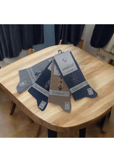 Asçelik 4 Lü Dikişsiz Aksesuarlı Erkek Çorap Çok Renkli