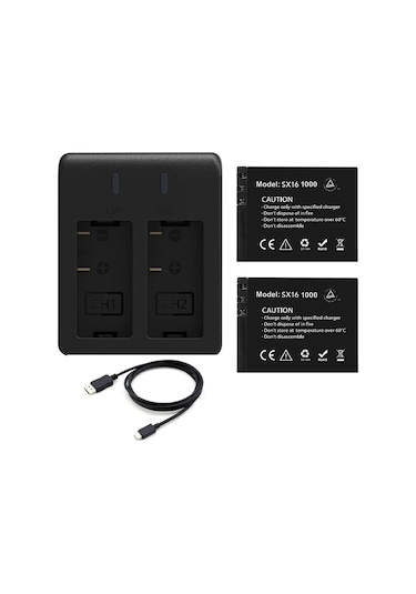 Akaso Brave 4 Pro Aksiyon Kamera Bataryası 2 Batarya + 2'li Şarj Adaptörü