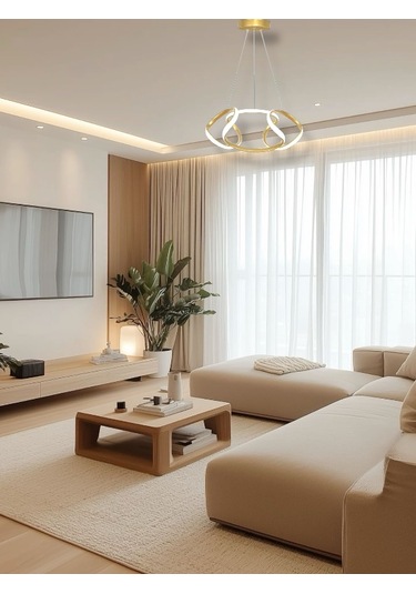 Ey Shop Eskitme Drone Model 3 Renk Kumandalı Led Avize Eskıtme Gold