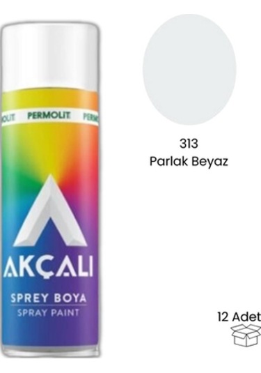 Akçalı Sprey Boya 400 Ml 301 Parlak Beyaz -12 Adet- Diğer