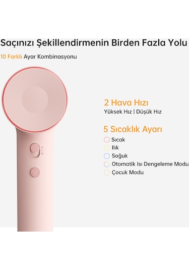 Laifen Se 2 Saç Kurutma Makinesi - Pastel Pembe