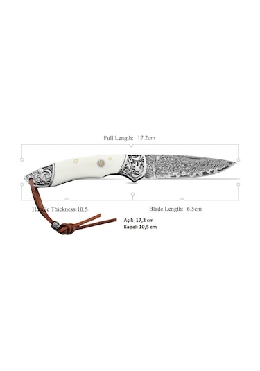 Sibirya Edc Kamp Survival Damascus Çakı Beyaz
