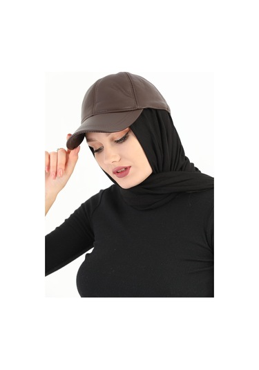 Elif İç Giyim Unisex Ayarlanabilir Taba Deri Şapka Taba