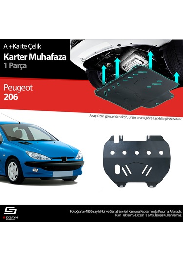 S-dizayn Peugeot 206 Çelik Karter Muhafaza Koruma 1998-2013 A+ Kalite