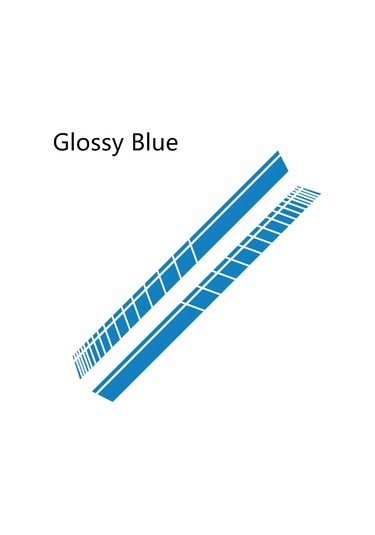 2 Araba Eteği Çıkartma Uzun Çizgili Otomobil Vinil Film Sargılama Çıkartma Ayarlama Glossy Blue 1 Piece Set