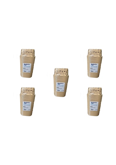 Dolphin Muffin Kare Kağıt Kraft Desenli Sarı Kek Kalıbı Kapsülü Kabı - 50 Adetlik 5 Paket Renkli