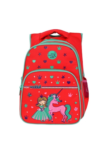 Waddell Kız Çocuk Kırmızı Unicorn İlkokul Sırt Çanta Seti