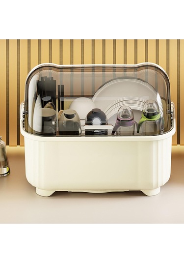 Suntek Mutfak Tezgahı İçin Bulaşık Kurutma Rafı, Ev Tipi Süt Beyazı