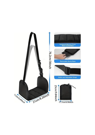 Elmpaly 1 Adet Sert Tabanlı Ayak Askılı Uçak Ayaklığı Ayarlanabilir Ayak Yatağı Seyahat İçin İdeal Destek Plakalı Kalın Hafıza Köpük Dolgulu -