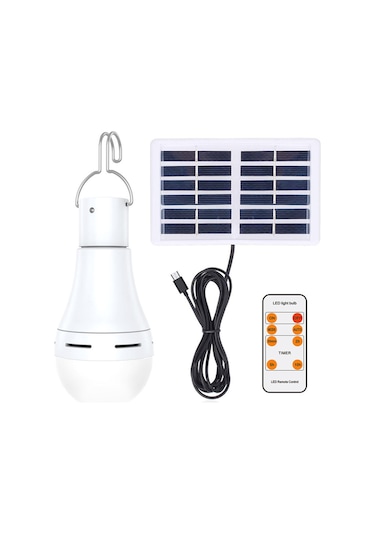 Güneş Enerjili Led Ampul Acil Durum Ampulü Gece Pazarları Kamp Işığı Festival Partisi Noel Dekoru