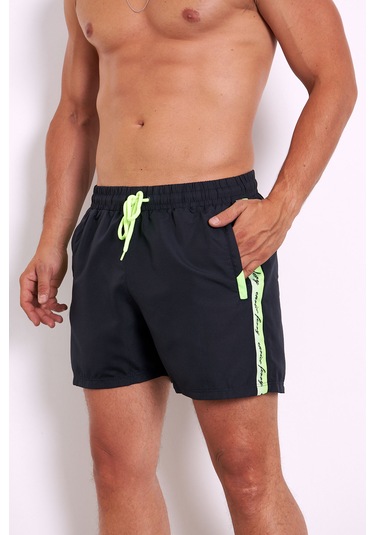 Enrico Ferry Erkek Lacivert Cepli Hızlı Kuruyan Deniz Şortu 2512l