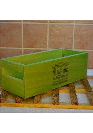 Ahşap Organizer Yeşil Mutfak Organizer Çok Amaçlı