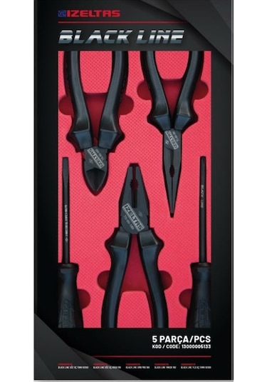 İzeltaş 1300 Black Line Pense Tornavida Set 5 Parça - 13000005133
