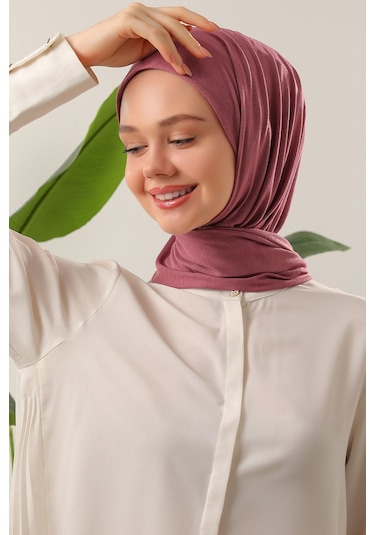 Melodi Scarf Tesettür Penye Şal Gül Kurusu Gül Kurusu