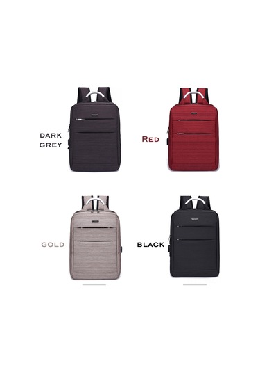 Wezone Usb Şarjlı Geniş Kapasiteli Oxford Kumaş Sırt Çantası - Gri Koyu Gri