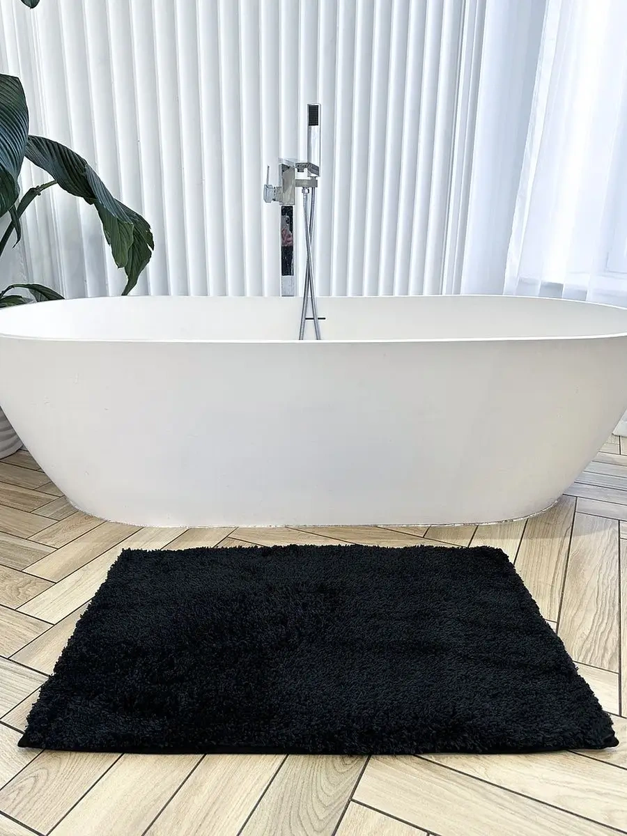 Homy Mood Yumuşak Peluş Banyo Paspası 50x80 Cm 156687384 Siyah