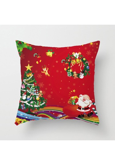 Cartoon Hand-painted Style Christmas Decorative Pillow No.03 Ekru