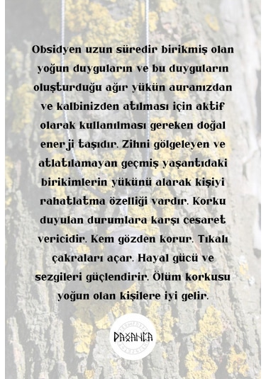 Obsidyen Tamburlu Doğal Taş Spiritüel  Kolye Diğer
