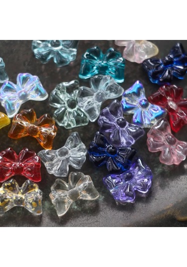 Kafebizu Cam Boncuk Fiyonklar 20 Adet 14x10 Mm Renk Karışıklığı 198061920