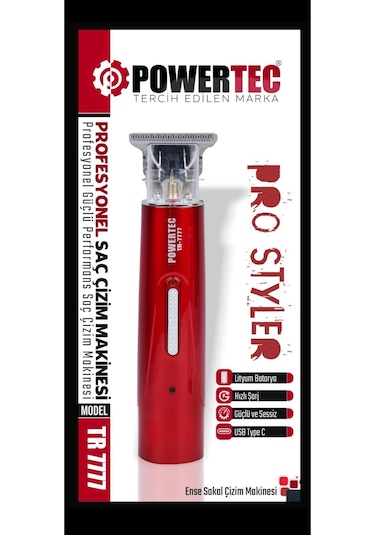 Powertec TR-7777 Type-C Şarjlı Tıraş Makinesi