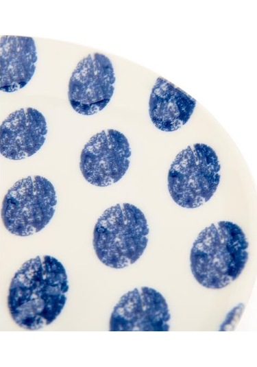 Tulu Porselen Madre Pasta Tabağı - Mavi - 19 Cm Mavi