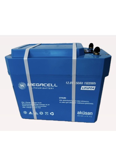 Megacell 12.8v 150ah Lifepo4 Lityum Akü - Abs Kasa -bluetoothlu
