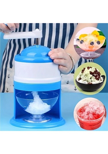 Jialan Taşınabilir El Krank Kar Koni Makinesi Manuel Traşlı Buz Mavi