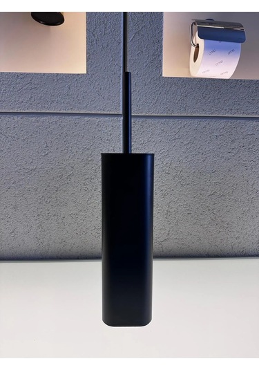 Tuvalet Fırçalık, Duvara Monteli - Mat Siyah Siyah