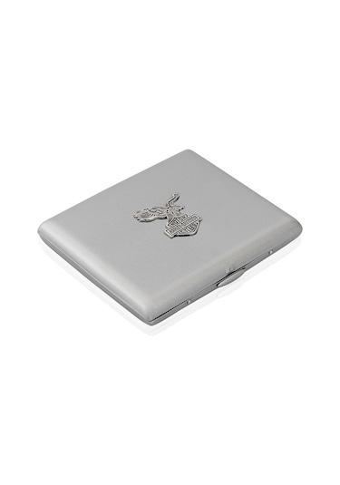 Zekupp Gümüş Gri Harley-Davidson Metal Sigara Tabakası N11.454