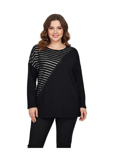 Wearon Kadın Siyah Sıfır Yaka Taşlı Bluz Bgl-st05152 Siyah