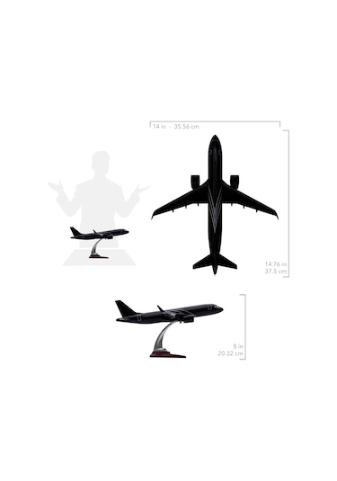 Zekupp Airbus A320 1/100 Thy Siyah Renk Çizgili Uçak Maketi