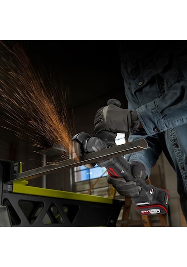 Kress KUH04.1 20 V 5.0 Ah. Li-ion Çift Akülü 125 MM Kömürsüz Profesyonel Devir Ayarlı Alttan Tetikli Avuç Taşlama