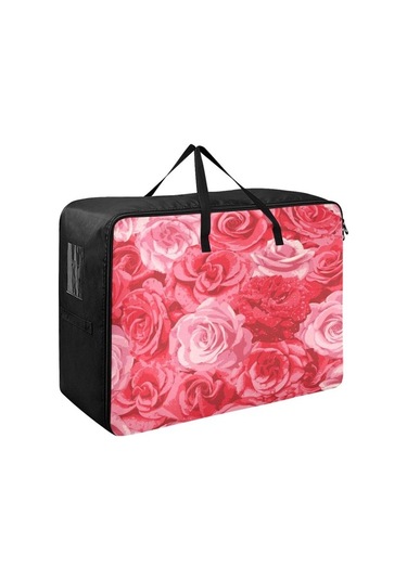 Unimarket Pembe Güller Yorgan Saklama Çantası Büyük Battaniye Dolap Organizatörleri Kral/kraliçe Yorgan, Yastık, Yorgan, Yatak Için Giysi Saklama Torbaları Ecqzvv