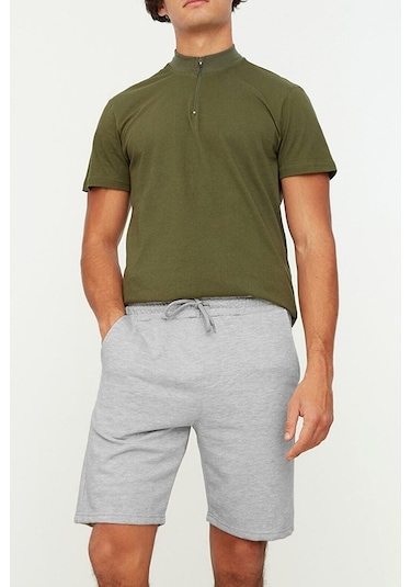 Spor Penye Short Gri