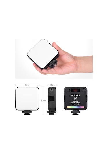 Andoer W64rgb Mini Cep Telefonu Klipsli Rgb Video Işığı Siyah Siyah