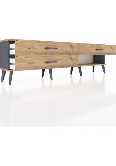 Arges Tv Ünitesi 3 Çekmeceli 176x30x51 Antrasit-çam/çam Atlas Çam/atlas Çam