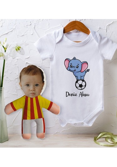 Bitmeyenkartus Bk Kids Kişiye Özel Fotoğraflı Bebek Yastık Ve Bebek Body Zıbın H (550905958) Çok Renkli