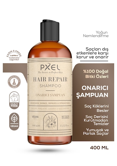 Pxel Saç Onarıcı Şampuan 400 Ml Onarıcı, Besleyici, Vegan
