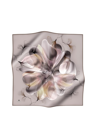 Twill İpek Eşarp Vizon / Krem