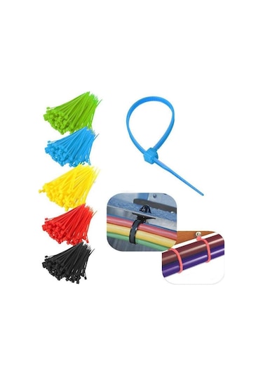 Homyl 100 Adet Kendinden Kilitli Naylon Kablo Bağı Plastik 4x150mm-kırmızı