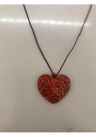 Bijuteri Kalp Kolye Kırmızı