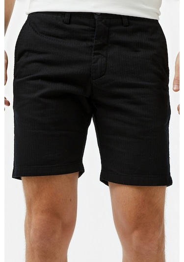 Lacoste Men's Slim Fit Bermuda Shorts Erkek Dar Kesim Keten Bermuda Şort Siyah