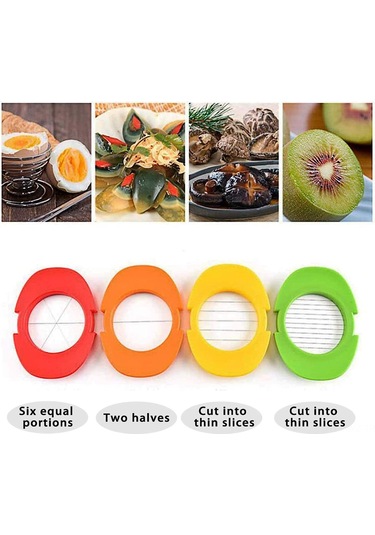 Wezone 4'lü Çok Fonksiyonlu Yumurta Dilimleyici Seti - Çilek, Mantar, Yumuşak Meyve Ve Sebzeleri Hızlı Ve Düzenli Dilimleyin Diğer