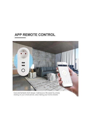Aubyhe Akıllı Wifi Priz - Uzaktan Kontrol, Zamanlayıcı Ve Usb Şarj Özellikli