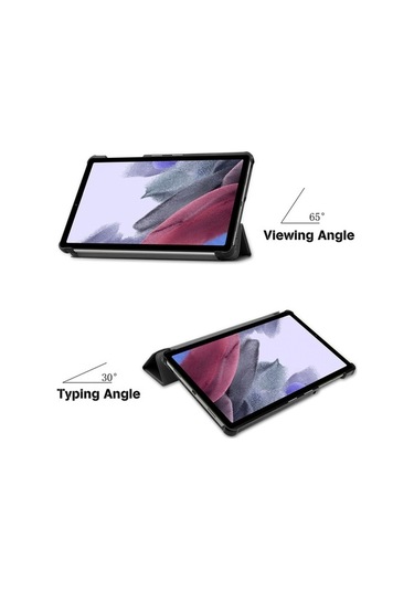 Sandwich Samsung Galaxy Uyumlu Tab A7 Lite İçin Siyah Üçlü Katlı Stand Korumalı Kılıf, Pc+pu Malzeme, Darbe Ve Çizikten Koruma Kapakl Kapaklı Kılıf